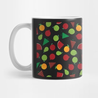 Fruits Pattern - Apple Pear Watermelon Grapes Pomegranate Mug